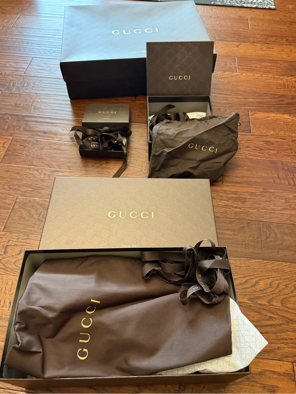 Gucci Box and Accessories Dust Bag Set in Dark Brown